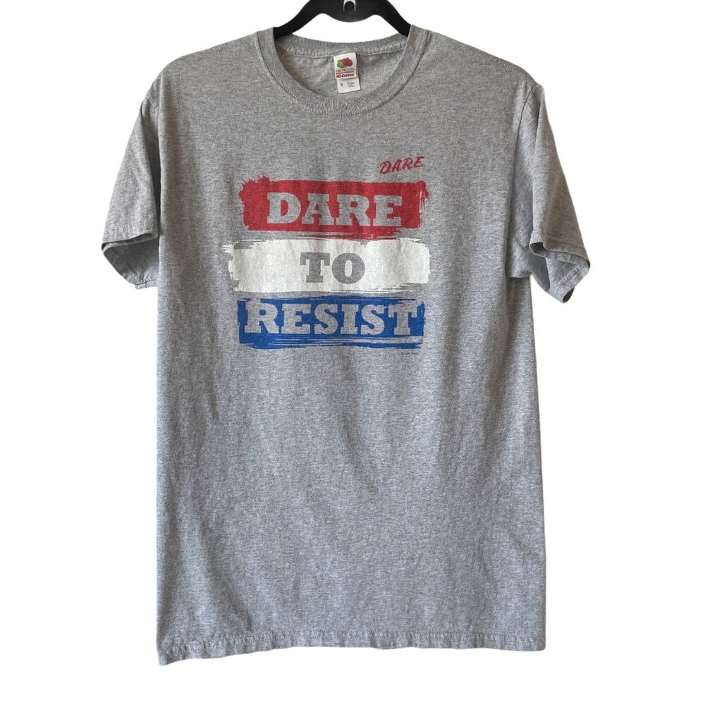 D.A.R.E To‎ Resist Vintage T Shirt Gray Short Sleeve Dare Size Small Gray